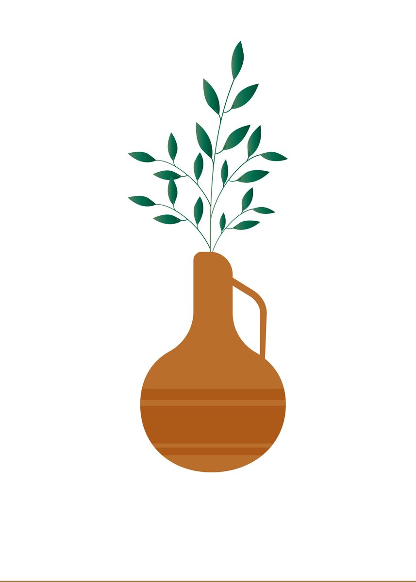 'Botanical flower vase art' Poster by Human Shadow Displate