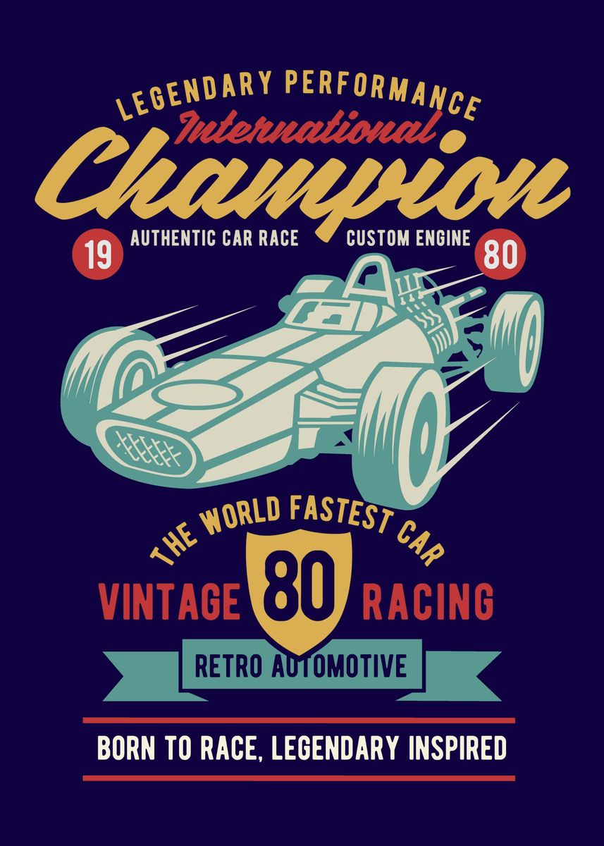 'Vintage Racing' Poster, picture, metal print, paint by Artistic Prints ...