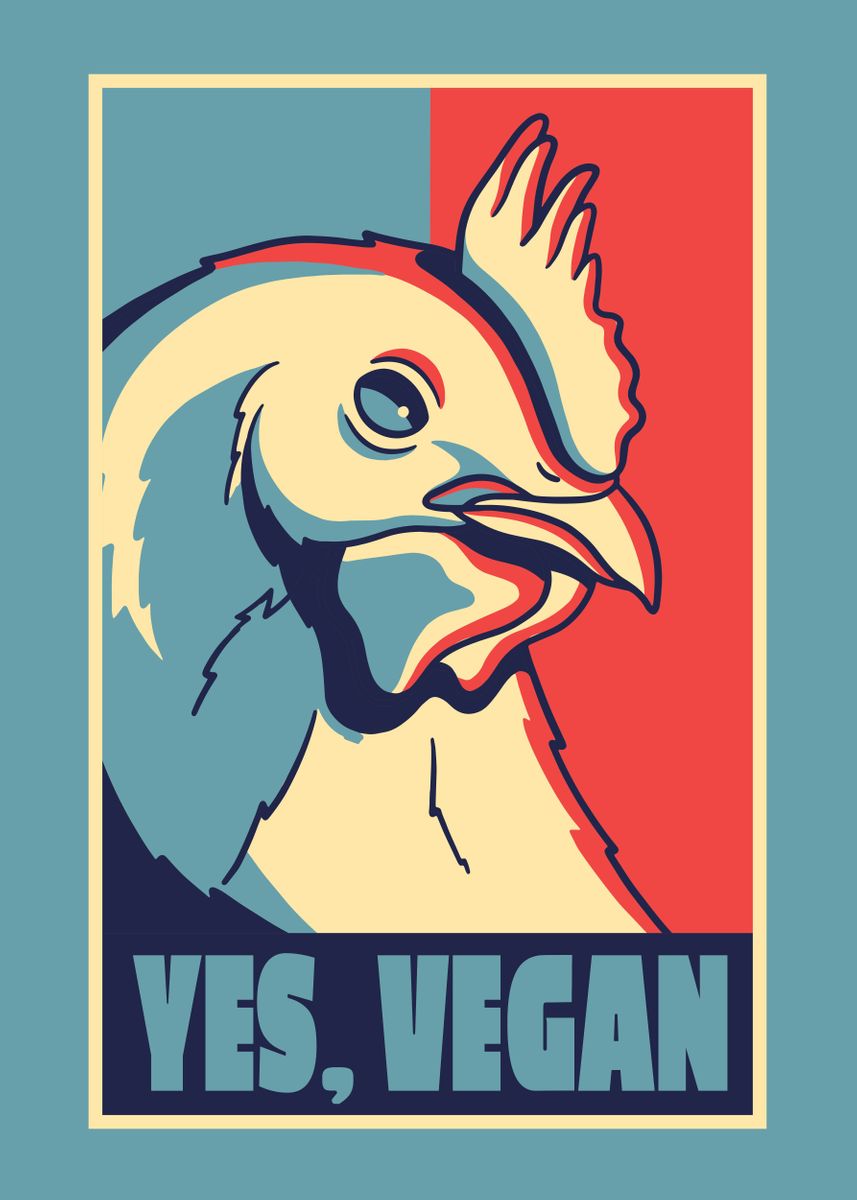 'Yes vegan' Poster by Simon Darren Displate