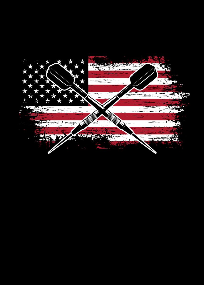 'Darts American Flag' Poster, picture, metal print, paint by professionaldesigns Displate