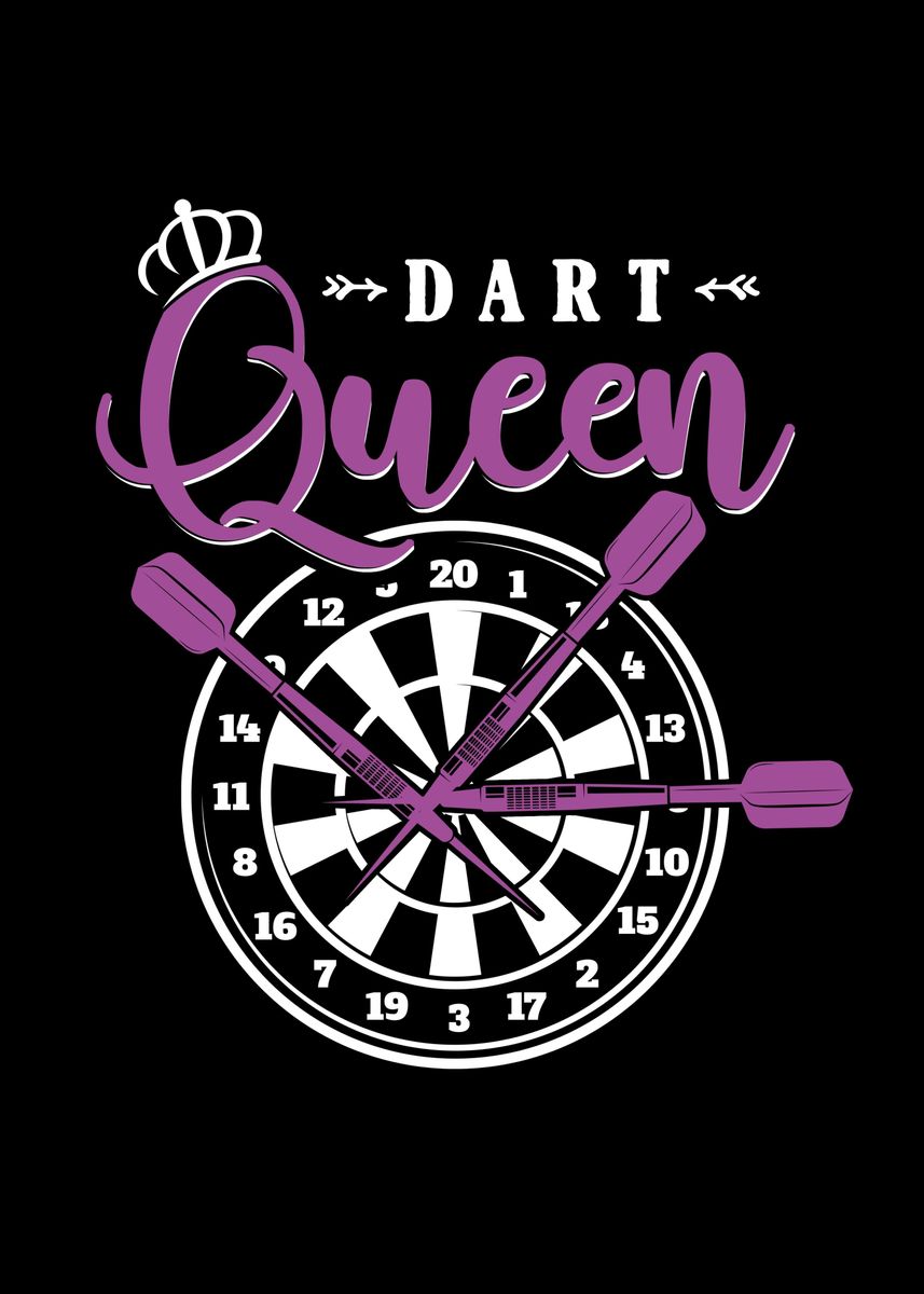 'Dart Queen Dartboard Girl' Poster, picture, metal print, paint by ...
