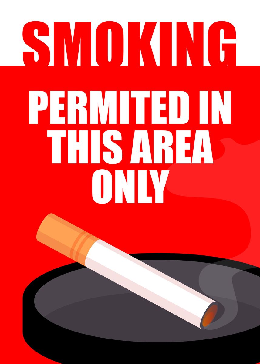 'Smoking Area Wall Sign' Poster by Decoratier Qwerdenker | Displate