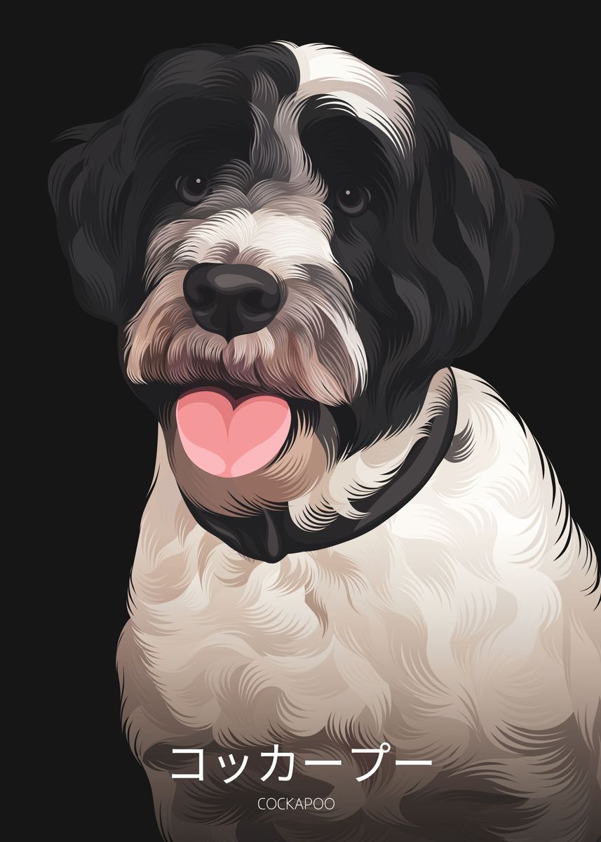 'Cockapoo' Poster, picture, metal print, paint by Muh Aslan | Displate
