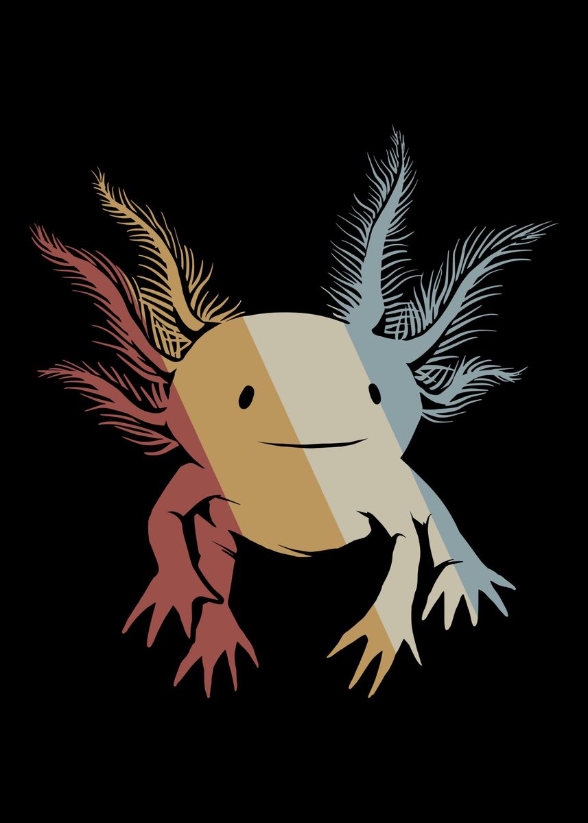 Axolotl Print - High Quality Axolotl Print - Gifts For Axolotl Lovers