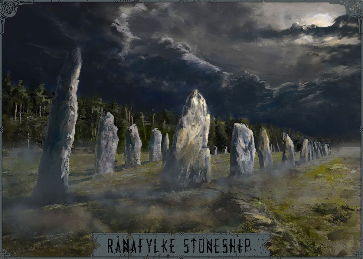 'Ranafylke Stoneship Burial' Poster by VONBEYST | Displate