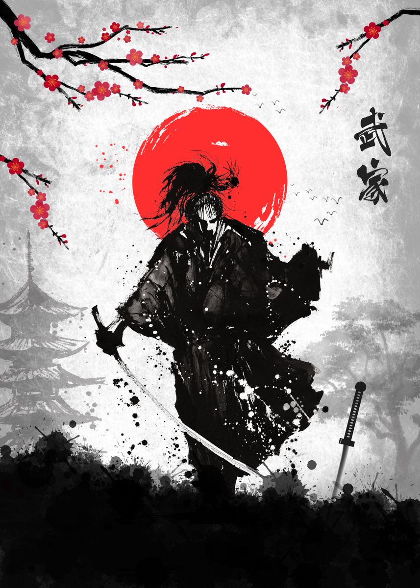 'Samurai sword' Poster, picture, metal print, paint by Faissal Thomas ...