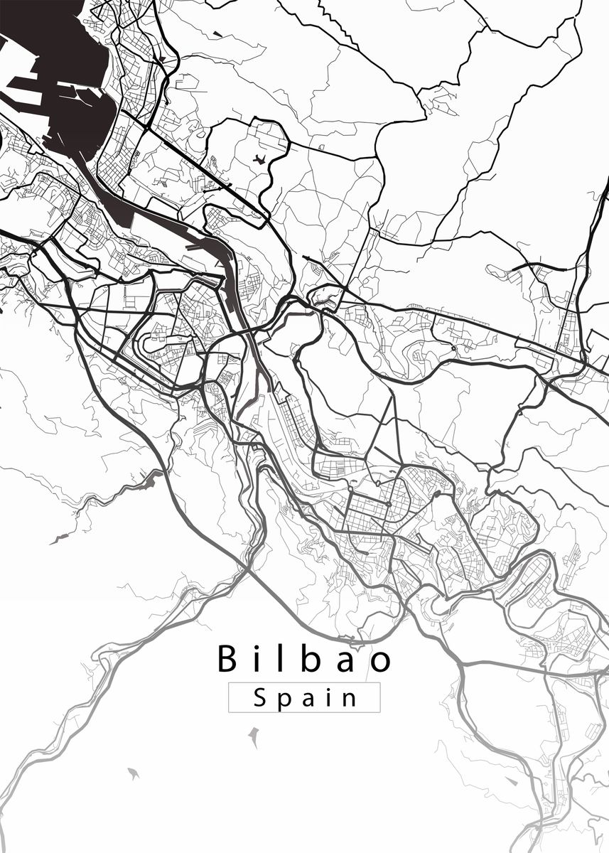 ‘Bilbao City Map’ Poster by Robin Niemczyk | Displate