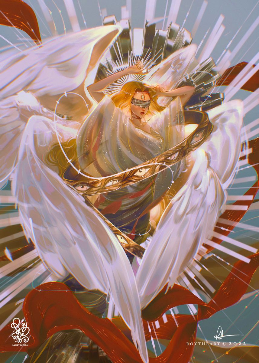 Heavenly Anime Angel' Poster, picture, metal print, paint by