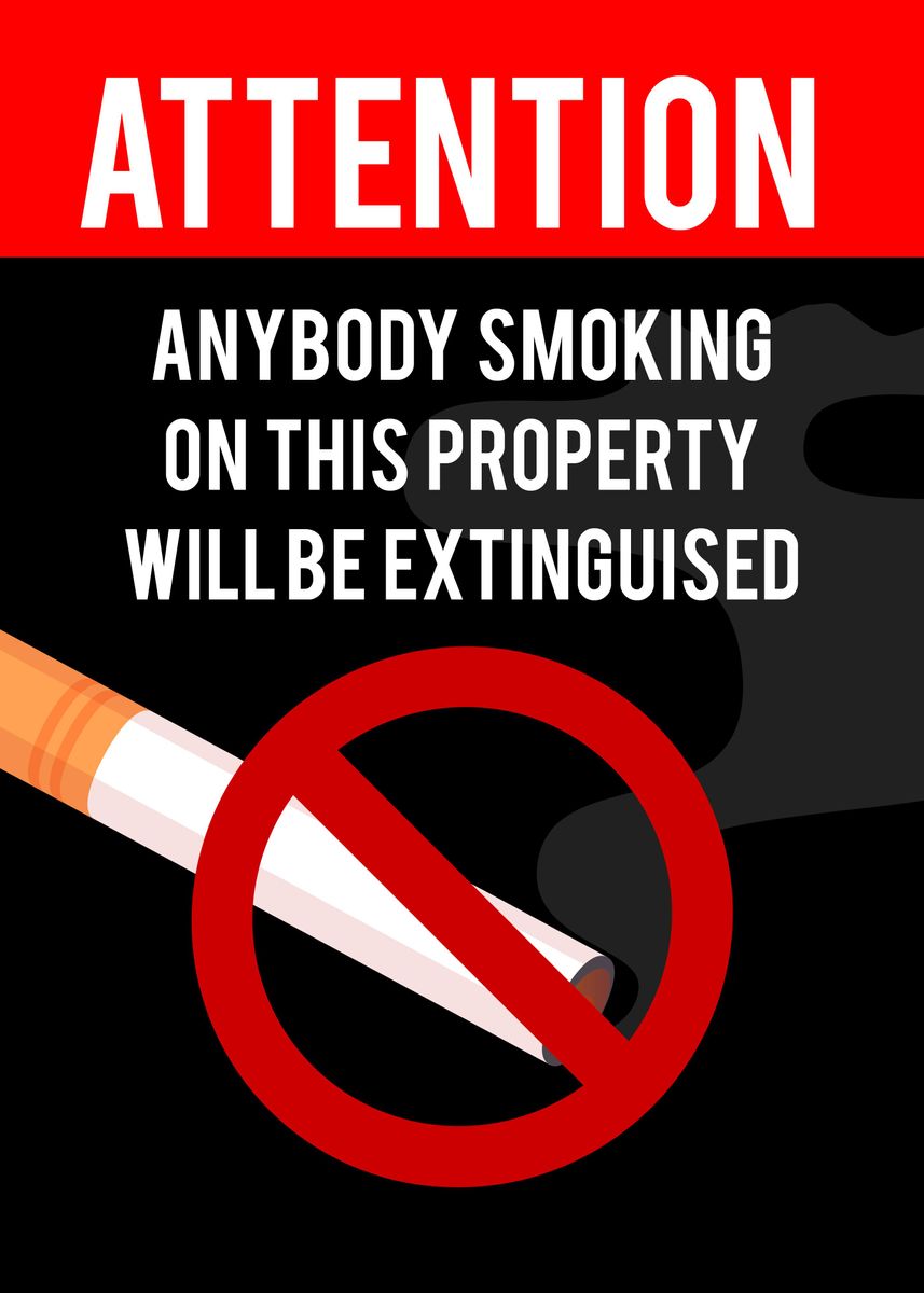 'no Smoking Wall Sign Decor' Poster By Decoratier Qwerdenker 