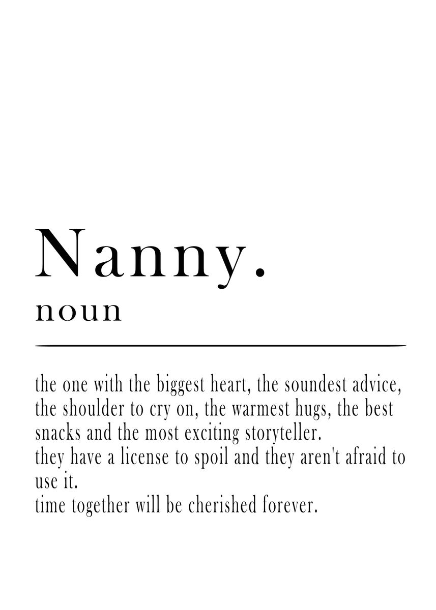 'Nanny Definition' Poster by Tran Duc Hieu Displate