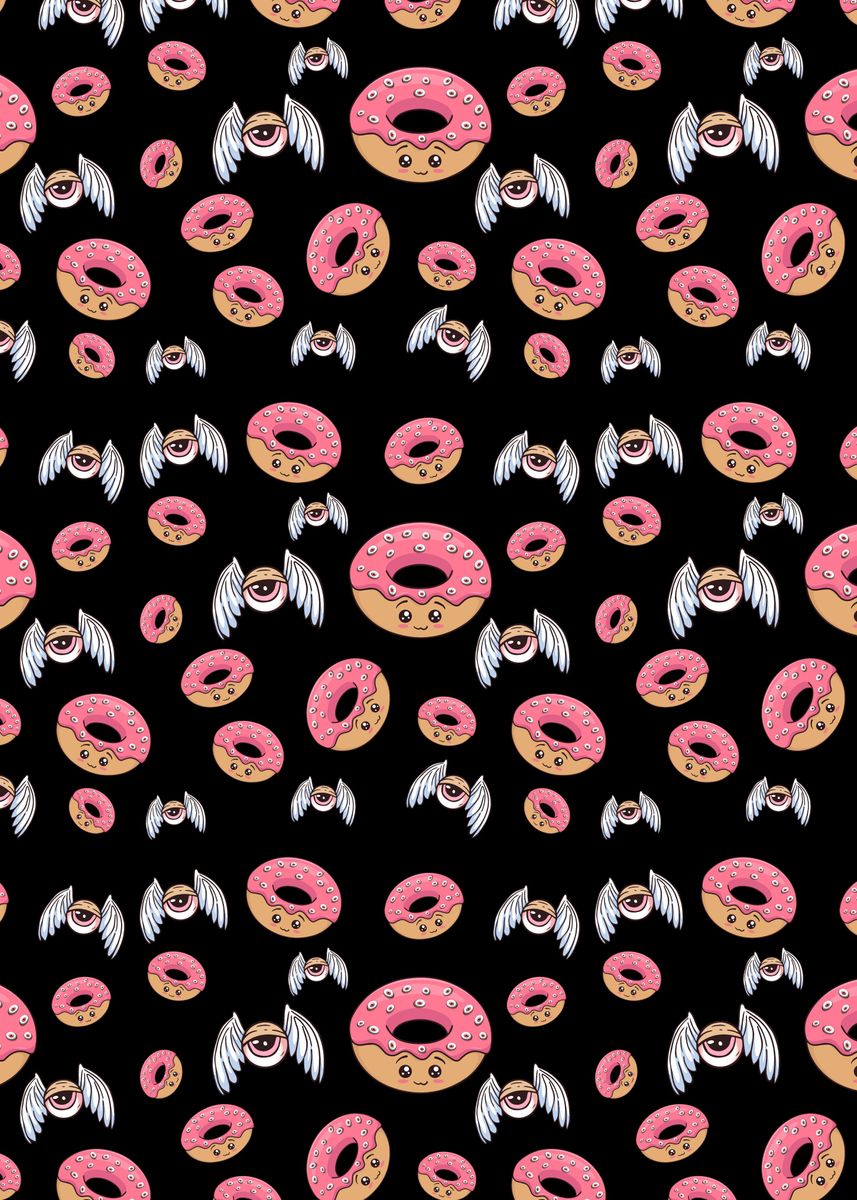 Weirdcore Kawaii Donut' Poster, picture, metal print, paint by  AestheticAlex