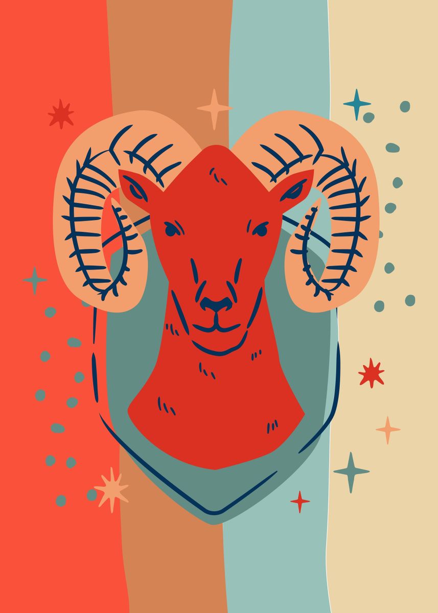 'Aries Zodiac Sign' Poster by Simon Clement | Displate