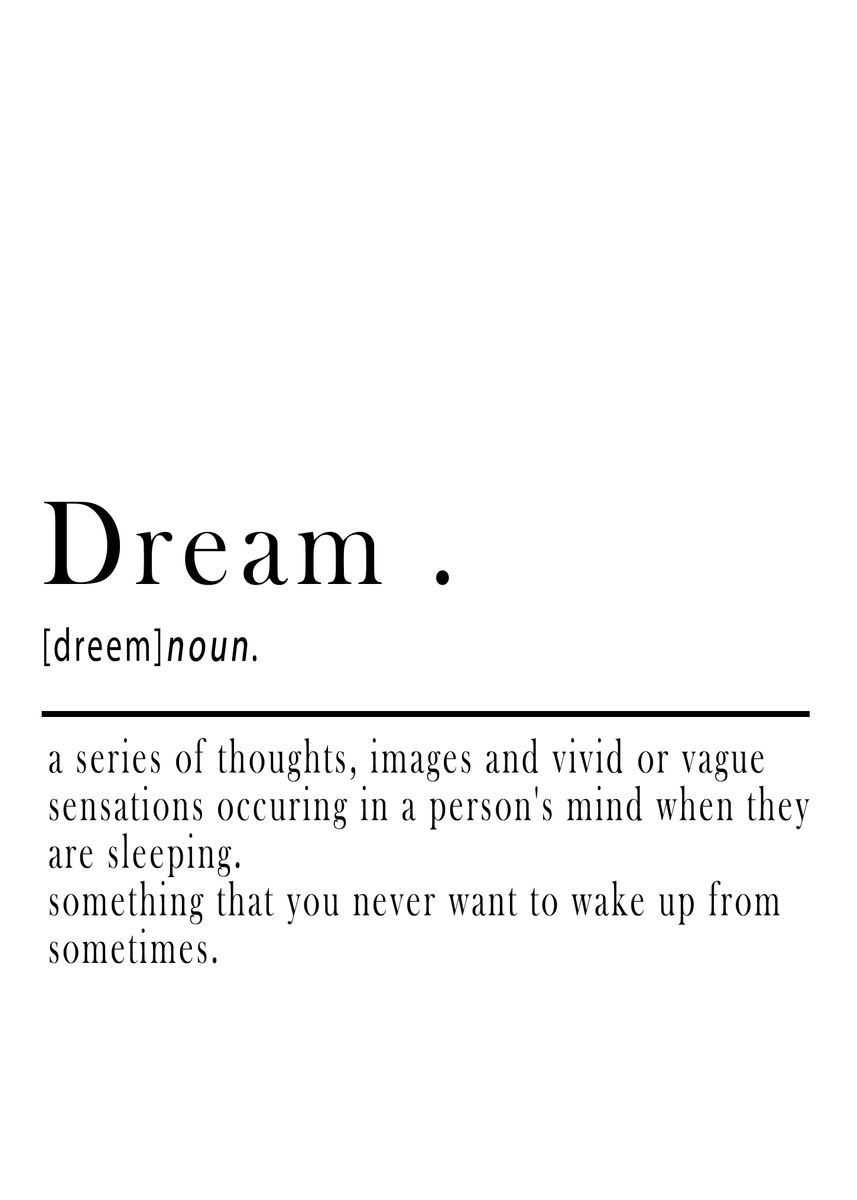 'Dream Definition' Poster by Tran Duc Hieu Displate