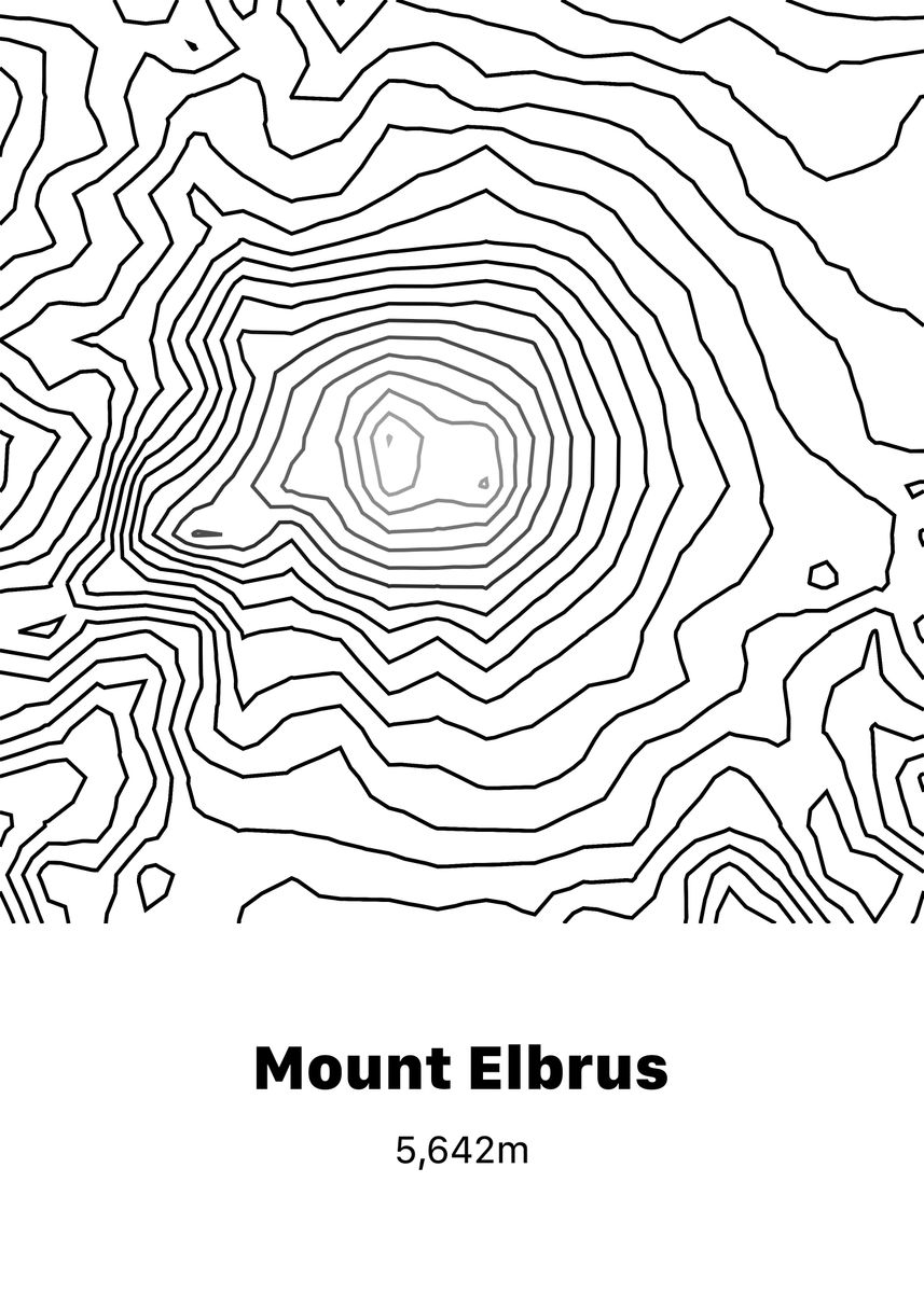 Mount Elbrus Contour Map Poster By Visitify Displate   2d52fd65afe90f2e5511f6df97c48406 1510b80c35f5d0a800b421c171003000 