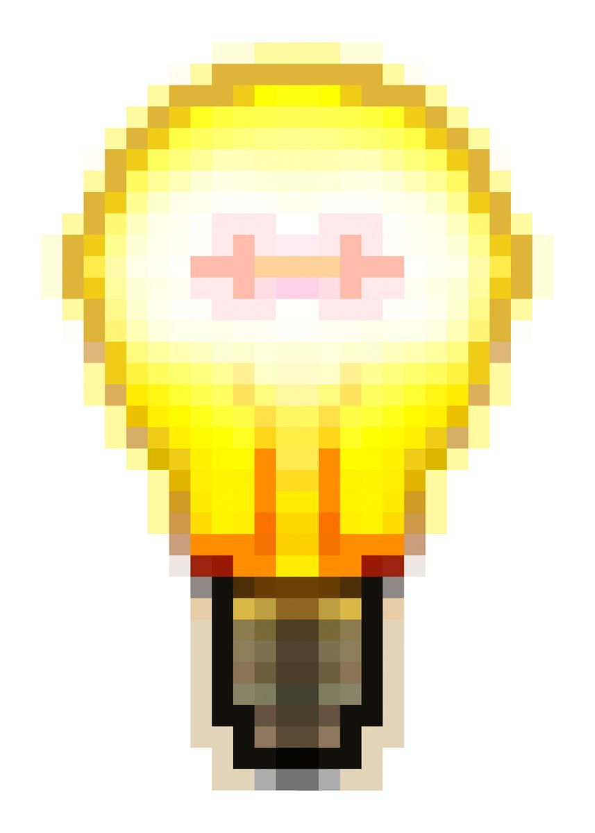 Vær venlig Fantastiske Dårlig faktor Pixel art light bulb' Poster by Gianfranco Grenar | Displate