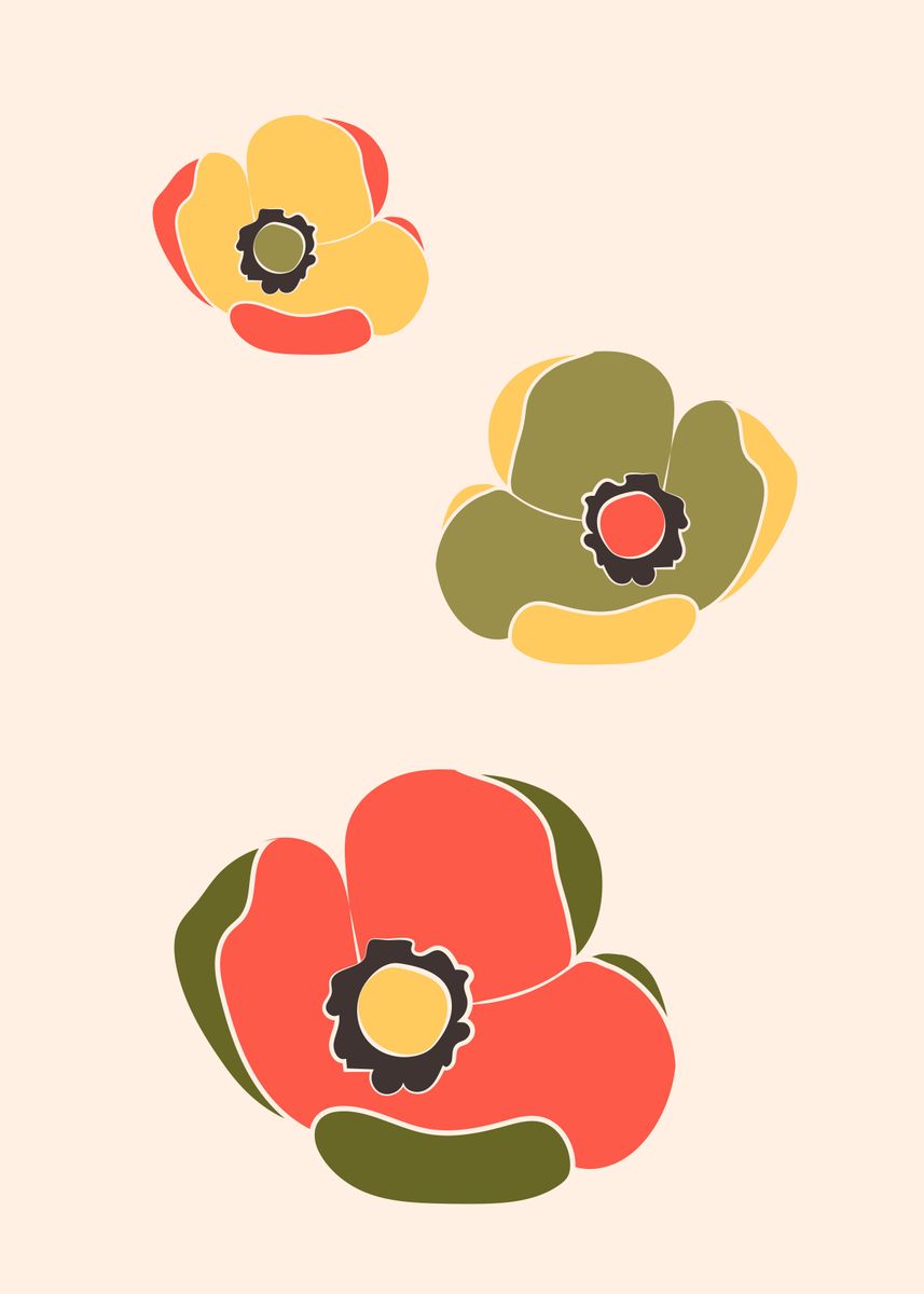 'Abstract botanical floral' Poster by Human Shadow | Displate