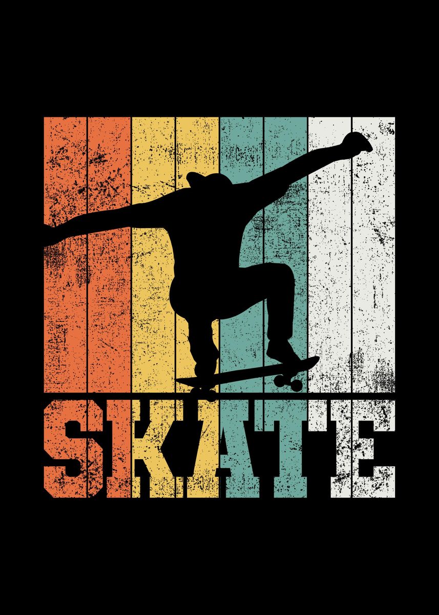 'Skateboarding Skater' Poster, picture, metal print, paint by Mealla ...