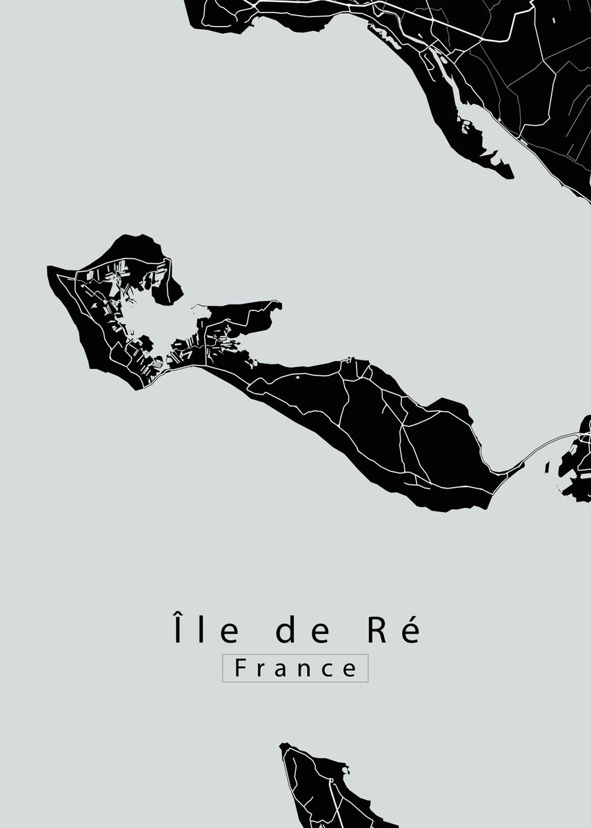 'Ile de Re Island Map' Poster, picture, metal print, paint by Mapique ...