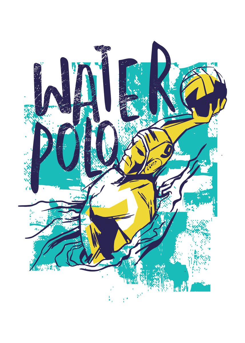 'Water Polo' Poster, picture, metal print, paint by Adam Displate