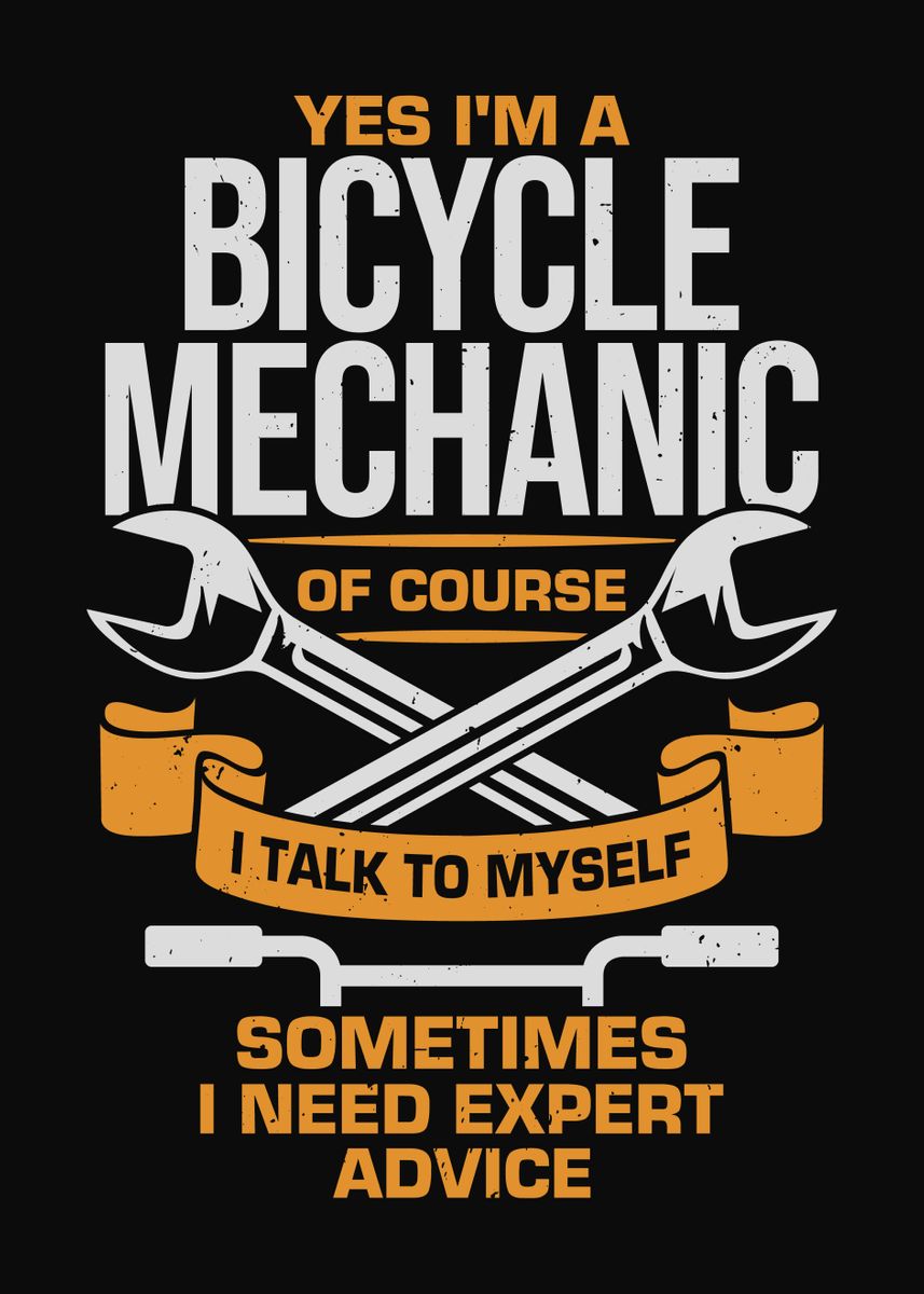 'bicycle Mechanic Design' Poster, Picture, Metal Print, Paint By Marcel 