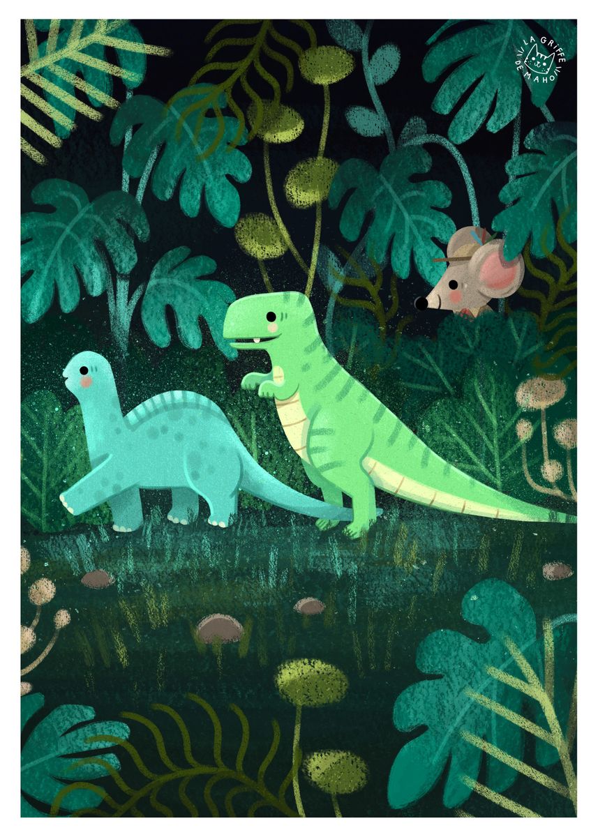 'The Dinosaurs Walking' Poster by LaGriffedeMaho Clémence Guillemaud | Displate