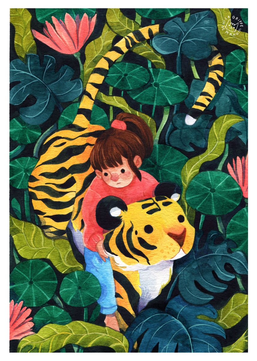 'Jungle Tiger' Poster by LaGriffedeMaho Clémence Guillemaud | Displate