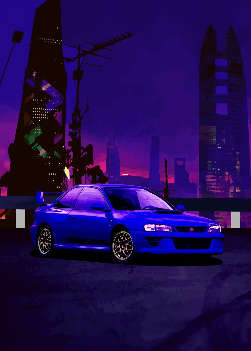 'Subaru Impreza WRX' Poster, picture, metal print, paint by chrisnu ...