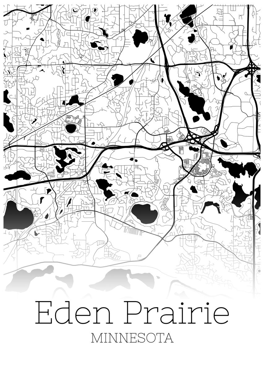 'Eden Prairie Minnesota map' Poster by RelDesign Displate