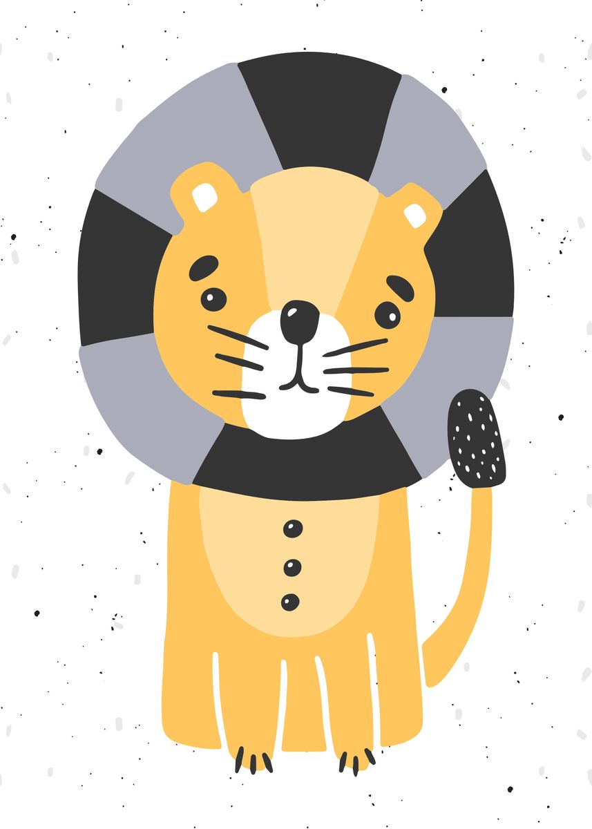 'Cute Kids Poster Lion' Poster, picture, metal print, paint by afdesign ...