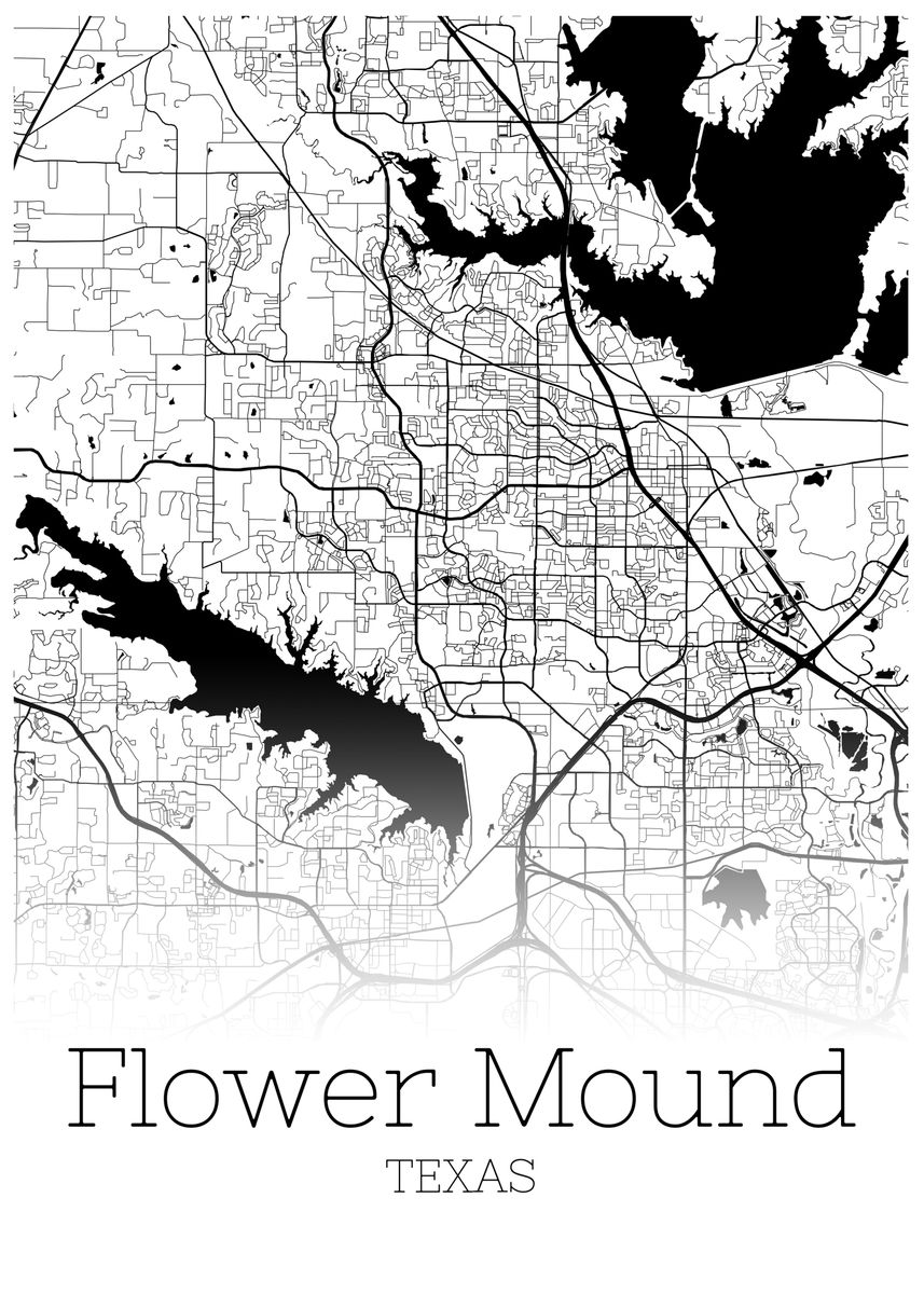 'Flower Mound Texas map' Poster by RelDesign  Displate