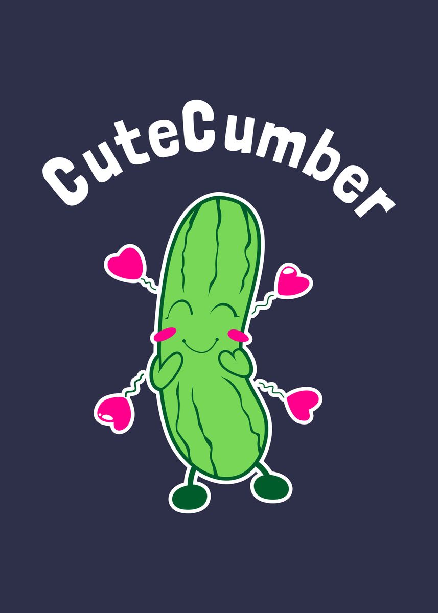 'Cutecumber ' Poster by Yipptee Displate