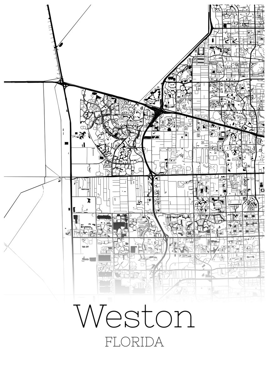 'Weston Florida city map' Poster by RelDesign | Displate