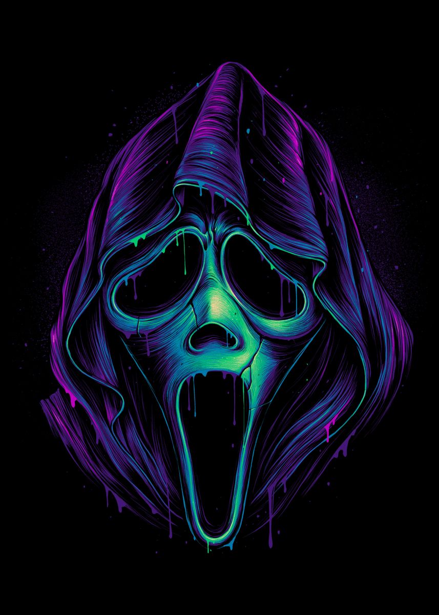 'Glowing Ghost' Poster, picture, metal print, paint by glitchygorilla ...