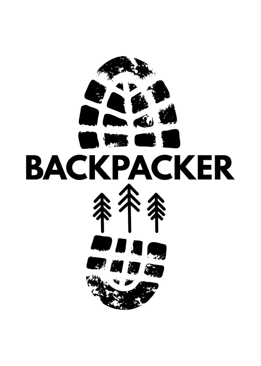'Backpacker Footprint' Poster, picture, metal print, paint by