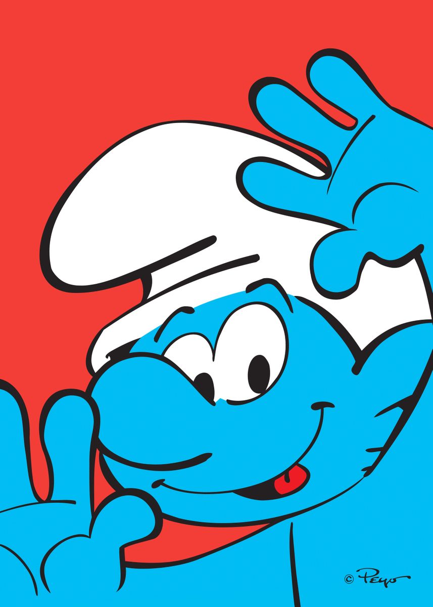 'Happy Smurf' Poster by The Smurfs Displate