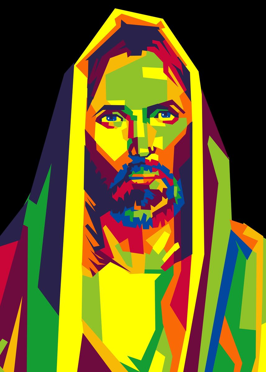 'jesus christ popart' Poster by Mshel Tyan | Displate