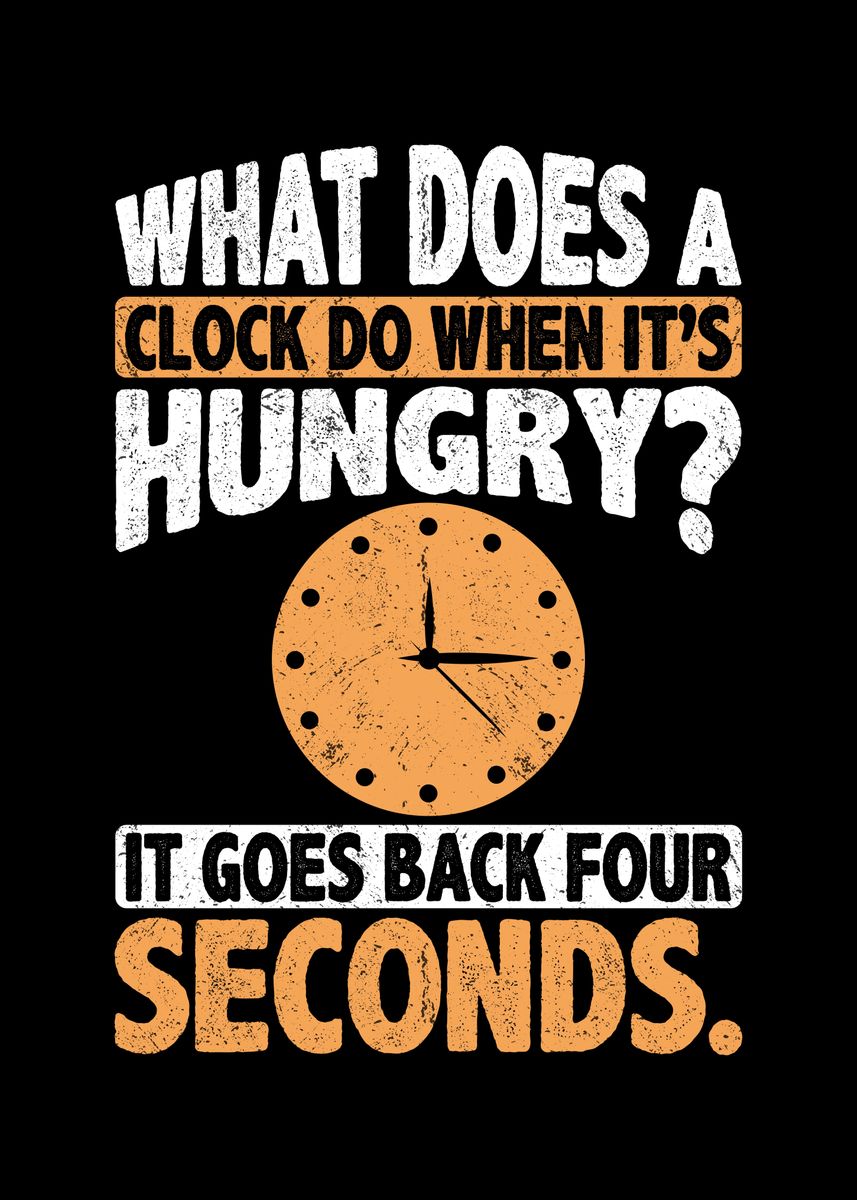 'What does a clock do when' Poster by Lukes Pixel Studio Displate