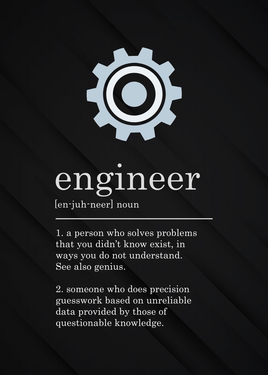 Funny Engineer Definition' Poster by 84PixelDesign | Displate