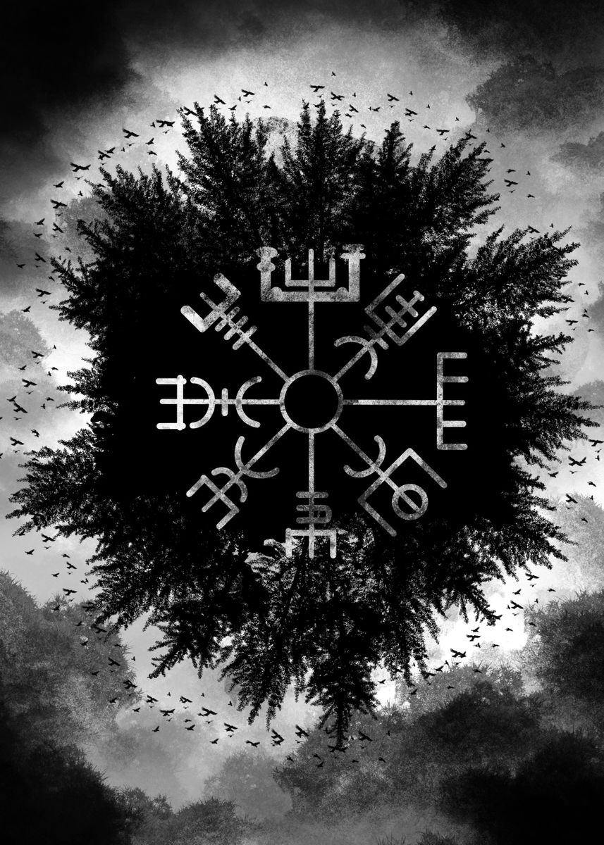 'Odins crows Viking rune' Poster, picture, metal print, paint by Aiden ...