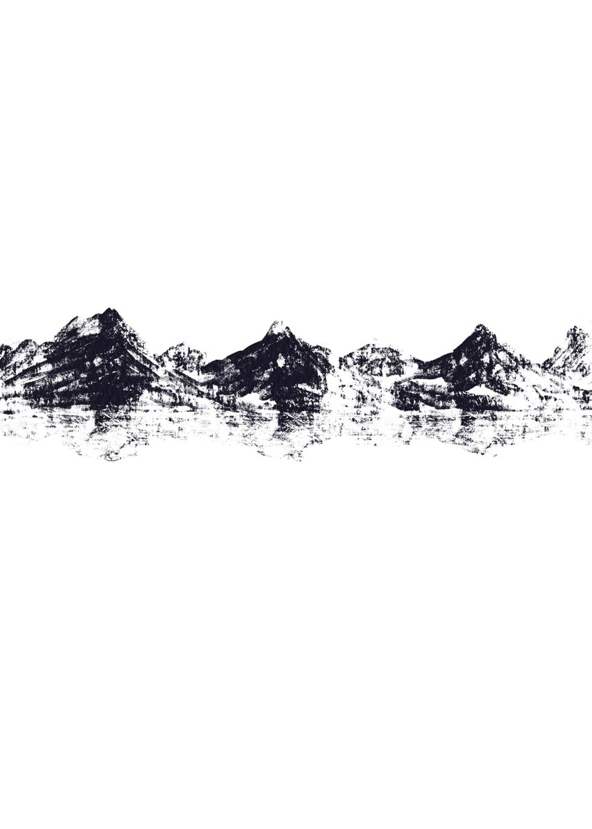 'Minimalist Mountain Left' Poster by XandYart | Displate