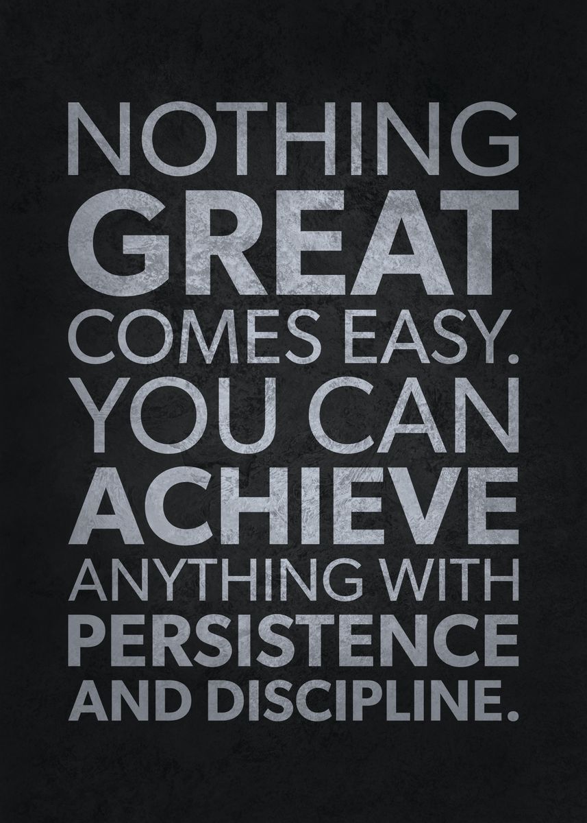 'Persistence and Discipline' Poster, picture, metal print, paint by ...