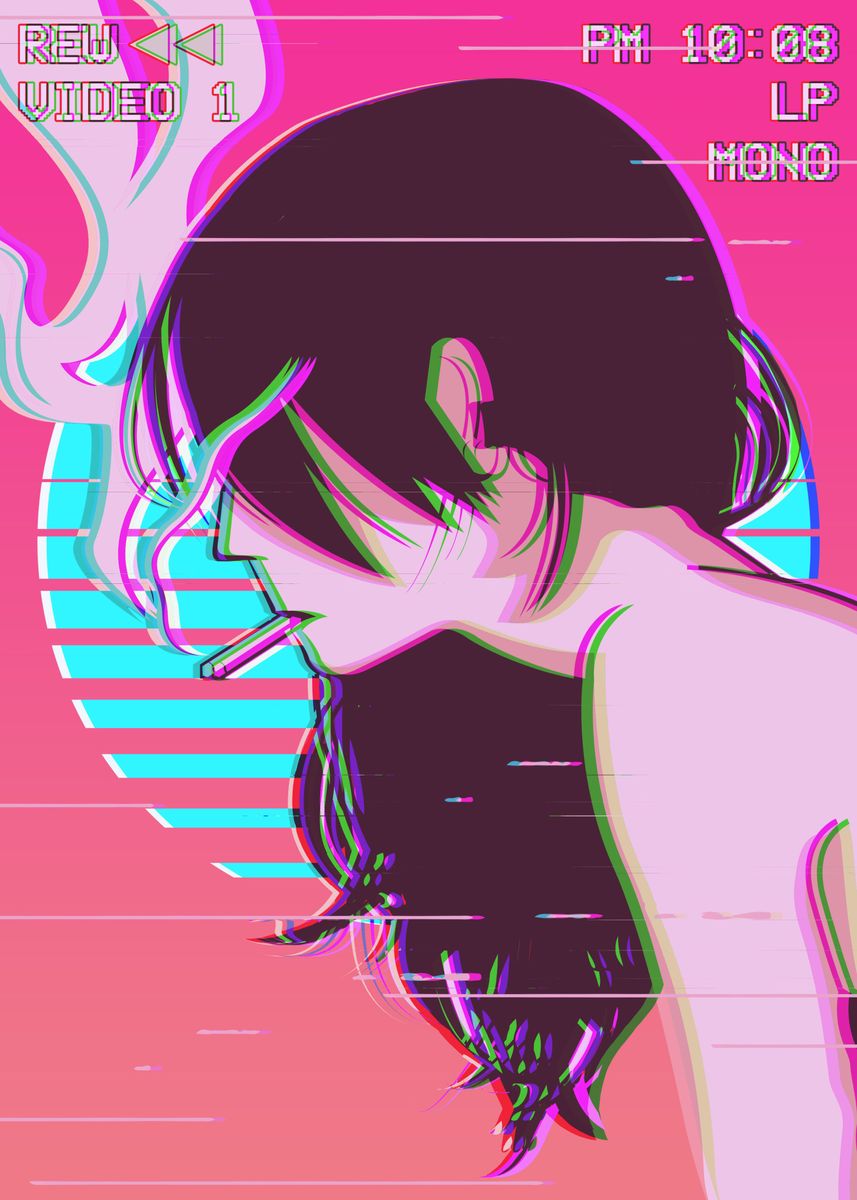 Emo Anime Girl Vaporwave' Poster by AestheticAlex | Displate