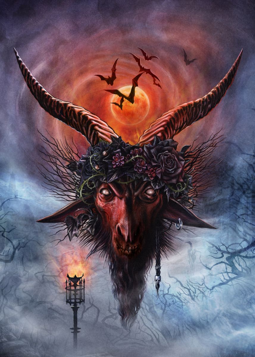 Baphomet Occult Print Poster, Satanic Decor, Satanic Illustration, Goth  Decoration, Witchcraft Art, Esoteric Home Decor