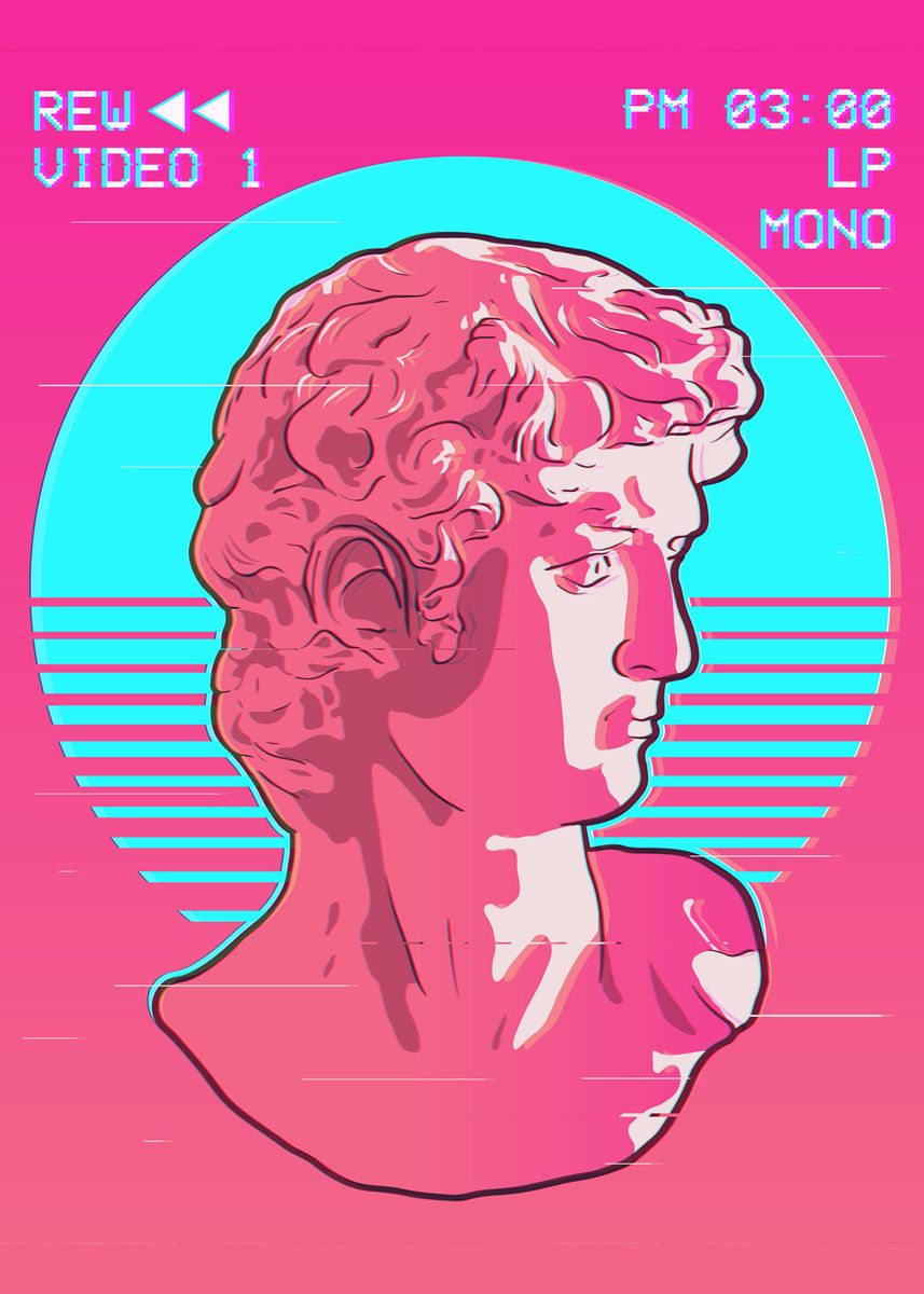 'David Statue Vaporwave' Poster by AestheticAlex Displate