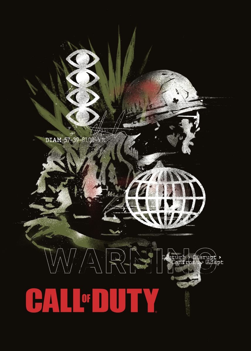 'Warning' Poster, picture, metal print, paint by Call of Duty | Displate