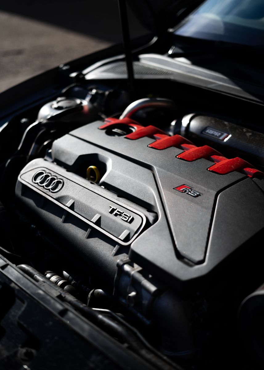 'Audi RS3 Engine' Poster, picture, metal print, paint by vividdepth