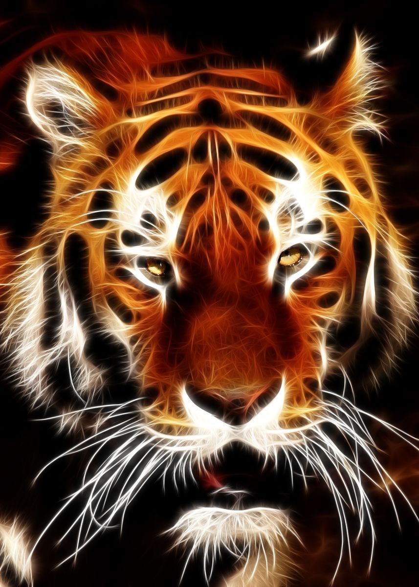 'Asian Tiger face' Poster by Hasnaa Art | Displate