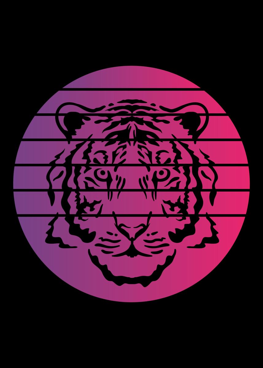 'Tiger Retro Vintage' Poster, picture, metal print, paint by royalsigns ...