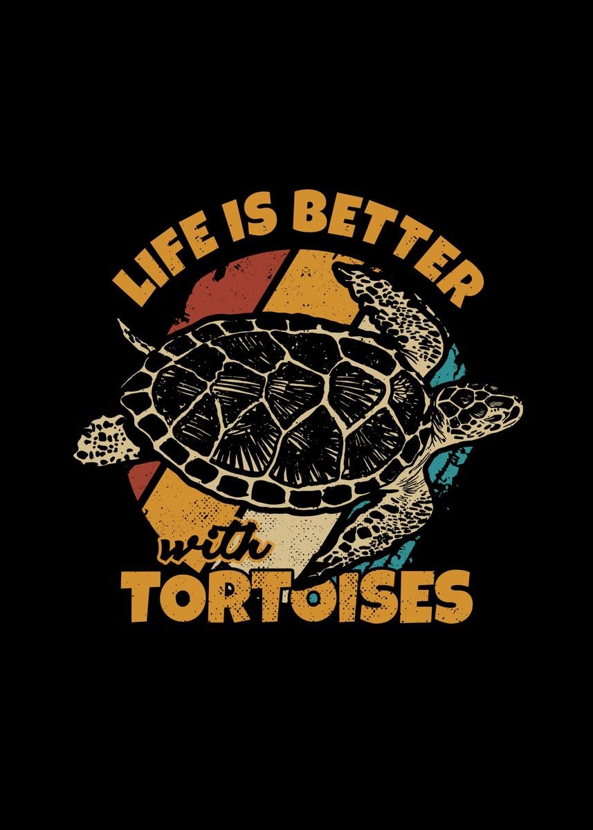 'Tortoises Pets Turtle Gift' Poster, picture, metal print, paint by TW ...