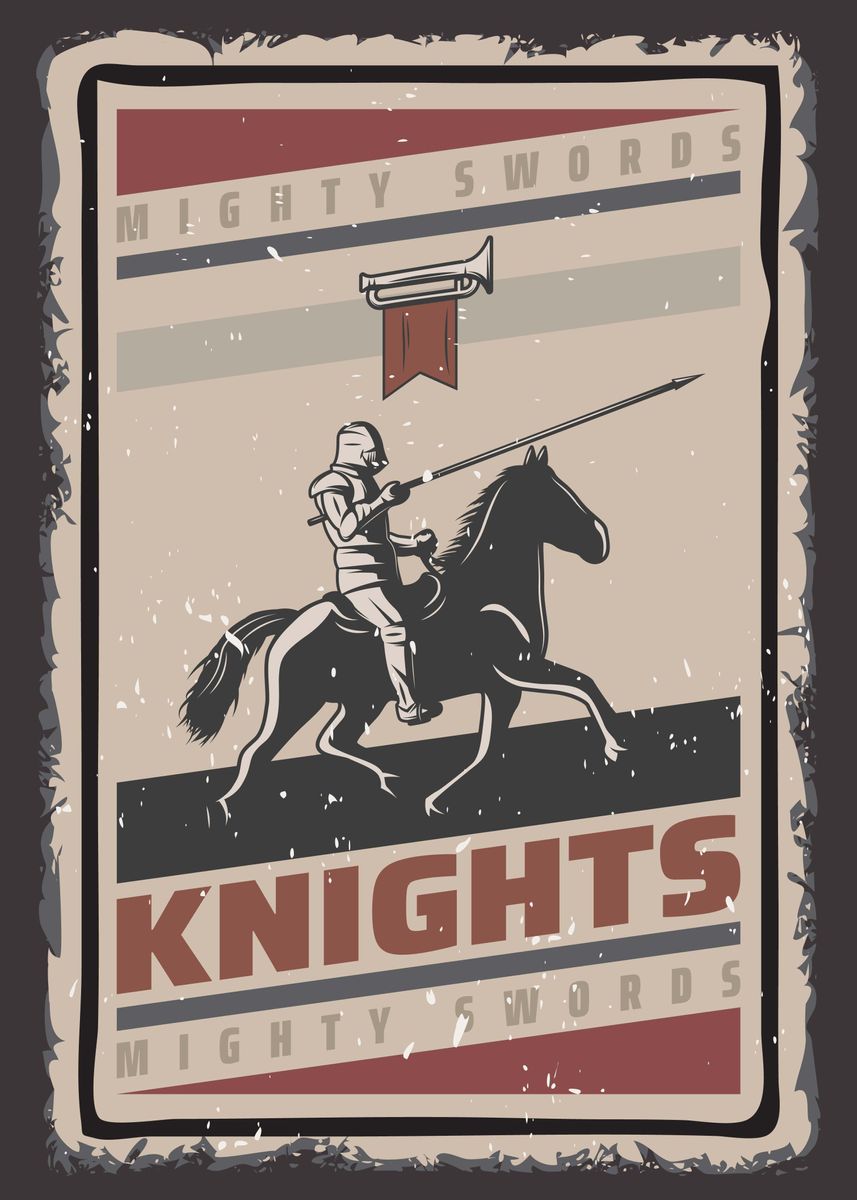 'knights' Poster, picture, metal print, paint by wan studio 50 | Displate